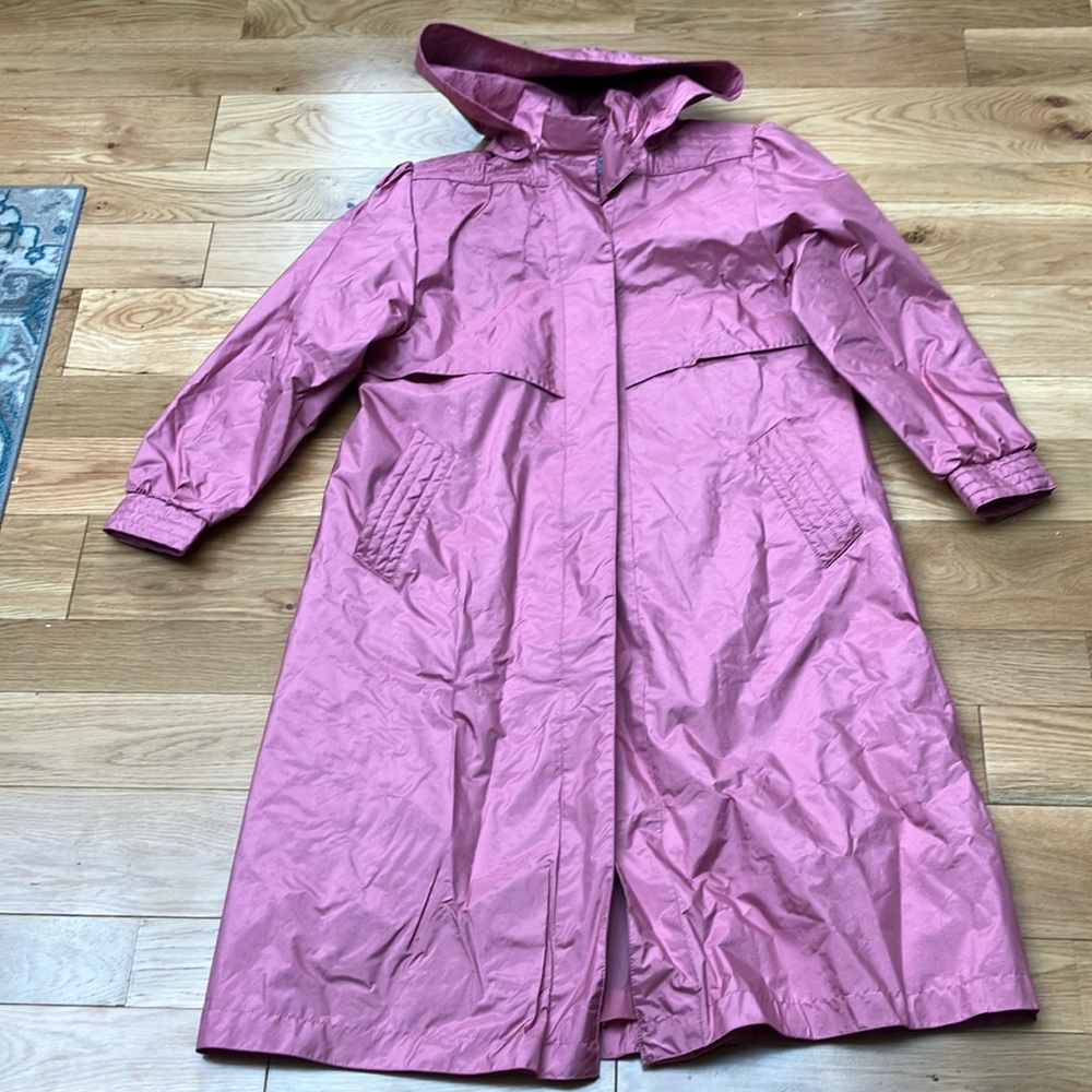 Vintage Pink hooded rain  Jacket size 6